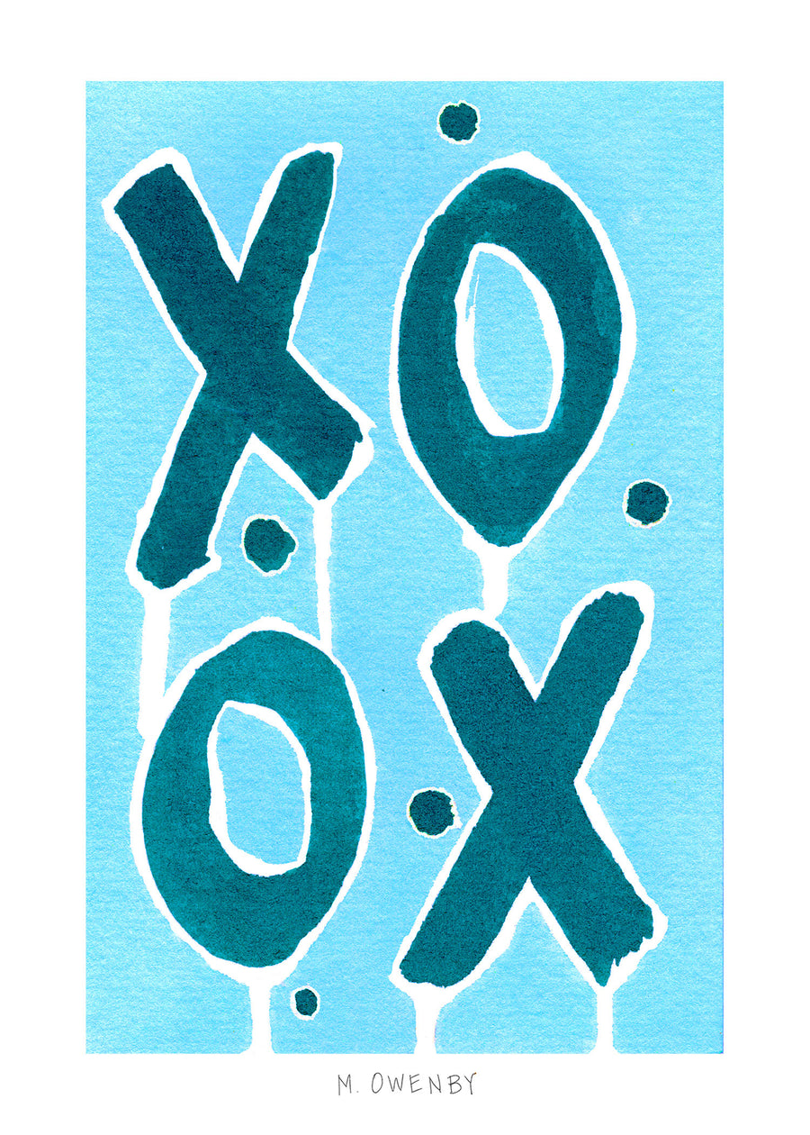 Love Letters Aqua - Fine Art Print (Unframed)