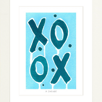 Love Letters Aqua - Fine Art Print