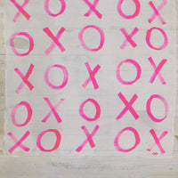 Hand-Painted Silk Scarf - Magenta X's + O's - Michelle Owenby Design