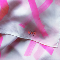 Hand-Painted Silk Scarf - Magenta X's + O's - Michelle Owenby Design