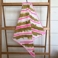 Hand-Painted Scarf - Hot Fuschia + Brass Stripe #2 - Michelle Owenby Design