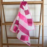 Hand-Painted Scarf - Hot Fuschia + Magenta Blocking - Michelle Owenby Design